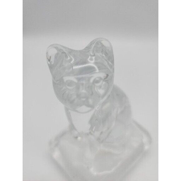 VTG Cat Figure Cristal d'Arques France Lead Crystal Glass On Pillow Paperweight - Picture 9 of 12